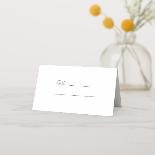 Elegante minimalistische bruiloft plaats kaart plaatskaartje (Achterkant)
