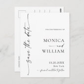 Elegante minimalistische bruiloft QR-code Bewaar d Briefkaart (Voorkant / Achterkant)