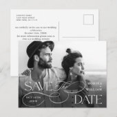 Elegante minimalistische bruiloft QR-code Bewaar d Briefkaart (Voorkant / Achterkant)