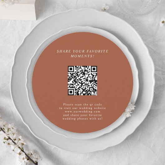Elegante Minimalistische Bruiloft QR Code Enclosur Kaart