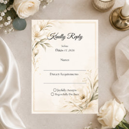 Elegante Minimalistische Bruiloft RSVP Kaartje