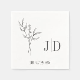 Elegante minimalistische bruiloft servet | Aangepa