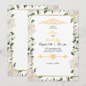 Elegante minimalistische bruiloft uitnodiging Kaar (Voorkant / Achterkant)