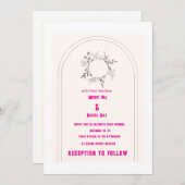 Elegante minimalistische bruiloft uitnodiging Kaar (Voorkant / Achterkant)