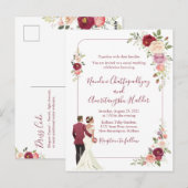 Elegante minimalistische bruiloft uitnodiging Sjab (Voorkant / Achterkant)