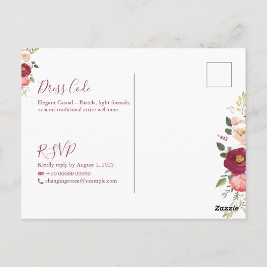 Elegante minimalistische bruiloft uitnodiging Sjab (Achterkant)