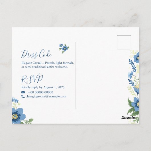 Elegante minimalistische bruiloft uitnodiging Sjab (Achterkant)