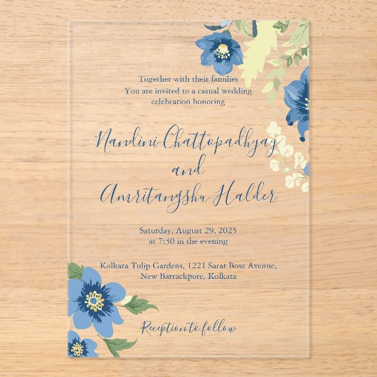 Elegante minimalistische bruiloft uitnodiging Sjab (Voorkant)