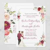 Elegante minimalistische bruiloft uitnodiging Sjab (Voorkant / Achterkant)