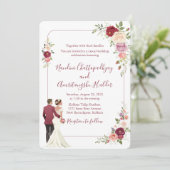 Elegante minimalistische bruiloft uitnodiging Sjab (Staand voorkant)