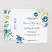 Elegante minimalistische bruiloft uitnodiging Sjab (Voorkant / Achterkant)