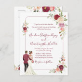 Elegante minimalistische bruiloft uitnodiging Sjab (Voorkant / Achterkant)