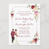 Elegante minimalistische bruiloft uitnodiging Sjab (Voorkant)