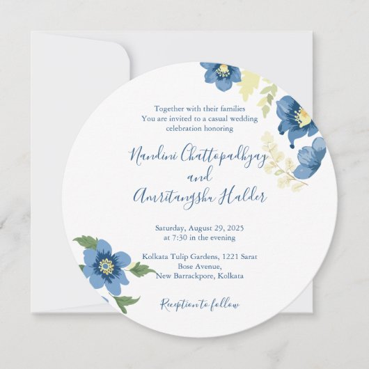 Elegante minimalistische bruiloft uitnodiging Sjab (Voorkant)