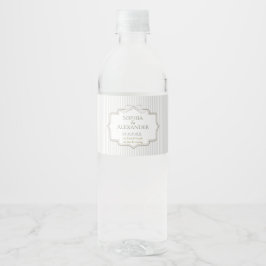 Elegante Minimalistische Bruiloft Waterfles Etiket