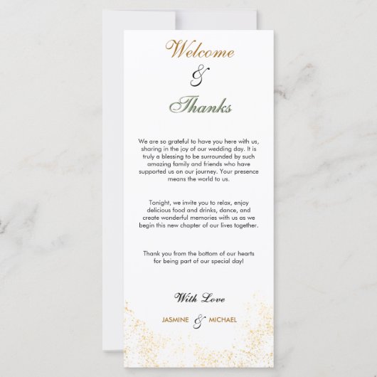 Elegante & minimalistische bruiloft welkom en Beda (Voorkant)