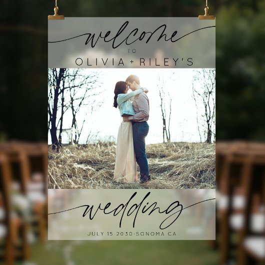 Elegante minimalistische bruiloft welkom Frosted P Acryl Bord