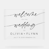 Elegante minimalistische bruiloft welkom Frosted W Acryl Bord (Voorkant)