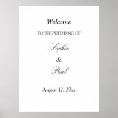 Elegante minimalistische bruiloft welkom Poster (Voorkant)