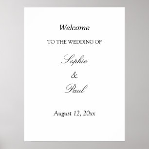 Elegante minimalistische bruiloft welkom Poster