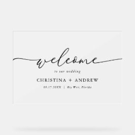 Elegante minimalistische bruiloft welkom Poster