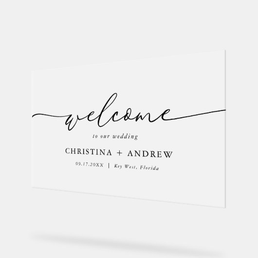 Elegante minimalistische bruiloft welkom Poster (Hoek)