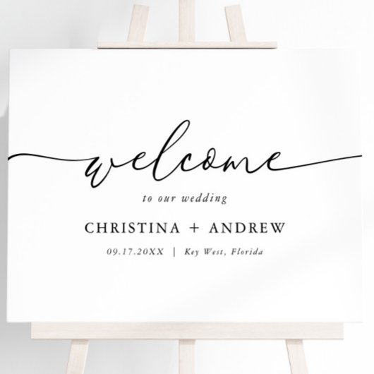 Elegante minimalistische bruiloft welkom Poster