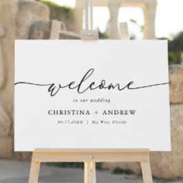 Elegante minimalistische bruiloft welkom Poster