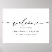 Elegante minimalistische bruiloft welkom Poster (Voorkant)