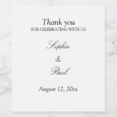 Elegante minimalistische bruiloft wijn labels etiket (Enkel label)