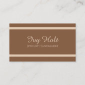 Elegante minimalistische bruin beige sieraden QR-c Visitekaartje (Voorkant)