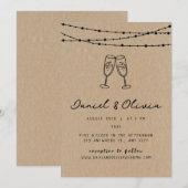  Elegante Minimalistische Bruin Zwart Huwelijk Kaart (Voorkant / Achterkant)