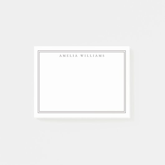 Elegante Minimalistische Bruine Dubbele Rand Post-it® Notes (Voorkant)