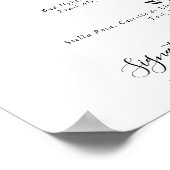 Elegante Minimalistische Calligrafie Bruiloft Bar  Poster (Hoek)