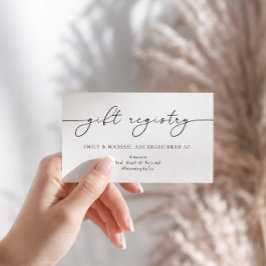 Elegante Minimalistische Calligrafie Cadeau Regist Informatiekaartje