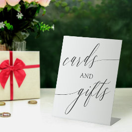 Elegante Minimalistische Calligrafie Kaarten Cadea Reclamebord Met Voetstuk