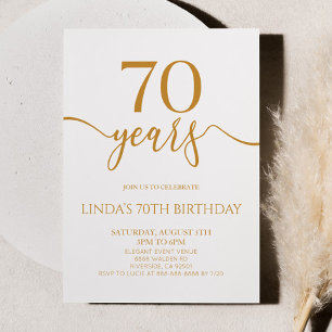 Elegante Minimalistische Champagne 70ste Verjaarda Kaart