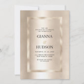 Elegante minimalistische champagne gouden glam bru kaart (Voorkant)