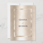 Elegante minimalistische champagne gouden glam bru kaart (Achterkant)