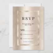 Elegante minimalistische champagne gouden glam RSV Kaart (Voorkant)