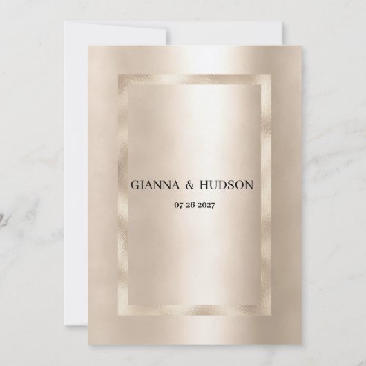 Elegante minimalistische champagne gouden glam RSV Kaart (Achterkant)