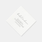 Elegante Minimalistische Chic Harten Bruidsdouche Servet (Hoek)