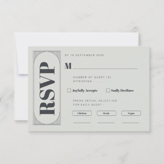 Elegante Minimalistische Chic RSVP Kaartje (Achterkant)