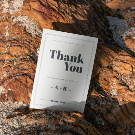 Elegante minimalistische chique bruiloft bedankkaart