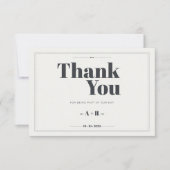 Elegante minimalistische chique bruiloft bedankkaart (Voorkant)