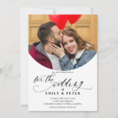 Elegante minimalistische chique foto bruiloft kaart (Voorkant)