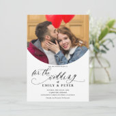 Elegante minimalistische chique foto bruiloft kaart (Staand voorkant)