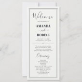 Elegante minimalistische chique huwelijksprogramma (Voorkant)