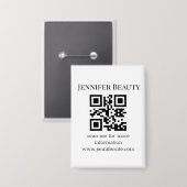 Elegante minimalistische chique QR-code voor klein Button (Voorkant / Achterkant)