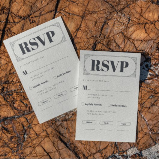 Elegante minimalistische chique RSVP kaartje